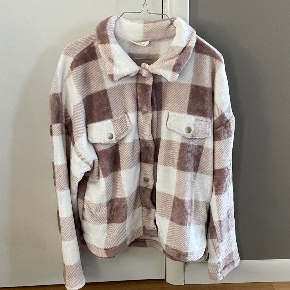 Boutique Plaid Fleece Jacket